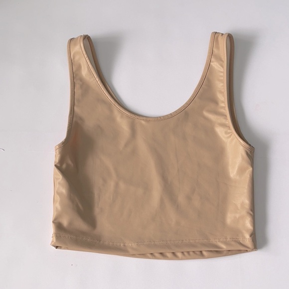 NEW Color Alien Tan Crop Tank and Bike Shorts Set US M - Picture 3 of 6